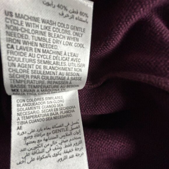 Alfani Womens Berry Jam Long Sleeve Asymmetrical Tunic Top PS Petite Small New - Picture 5 of 8